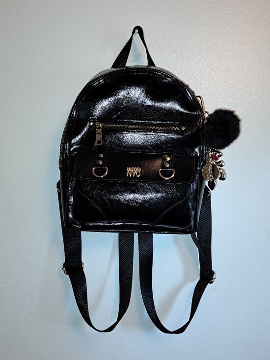 Madden NYC Women\'s Faux Leather Dome Ring Backpack,Purse &Keychain-Key Charm main image 6